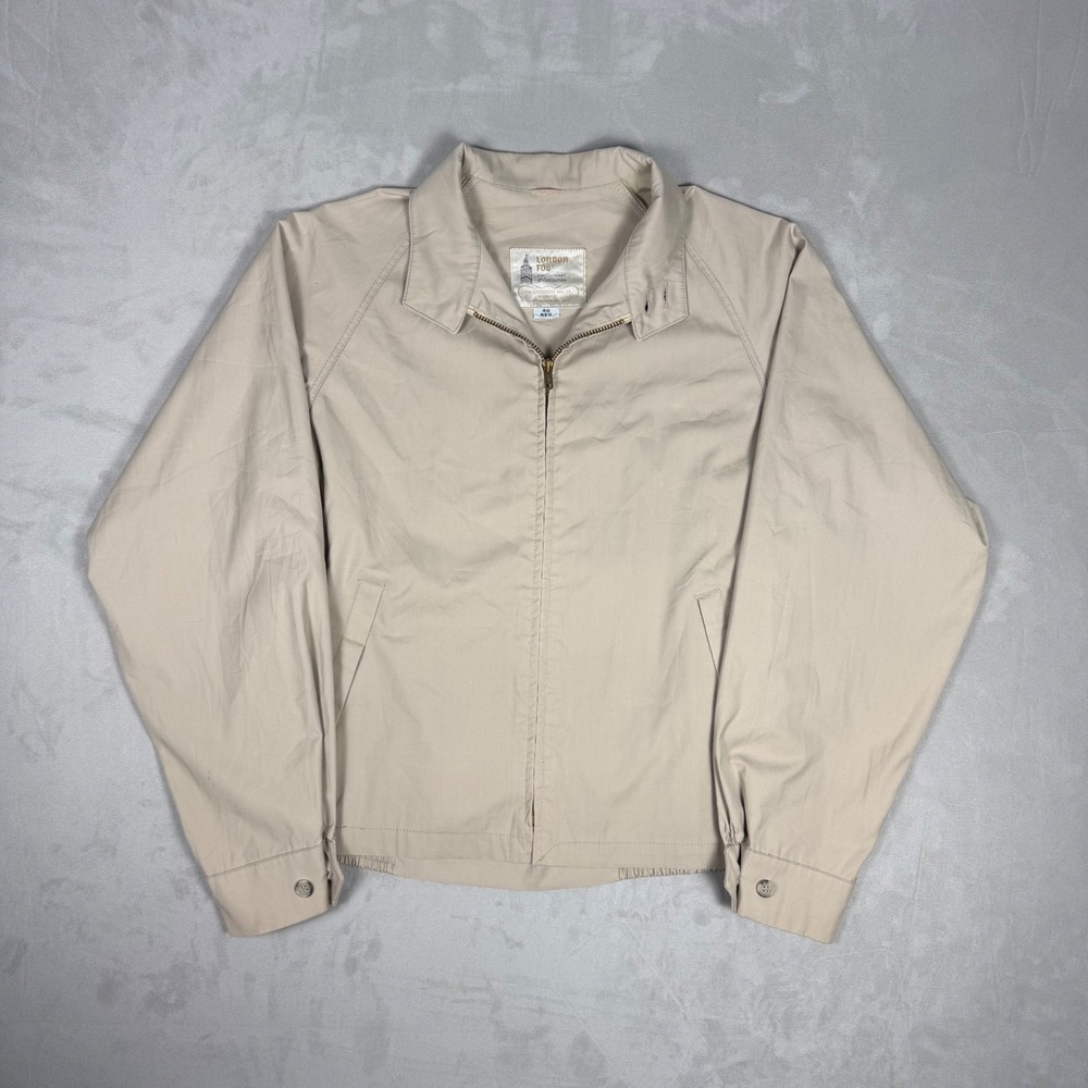 70s Mens London Fog Harrington Zip Up Jacket Tan Size 40 REG